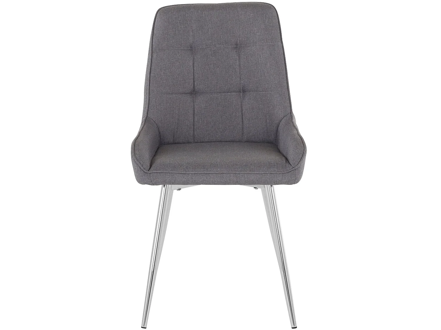 Lot de 2 chaises de salle à manger rembourrées avec accoudoirs en bois gris et chrome