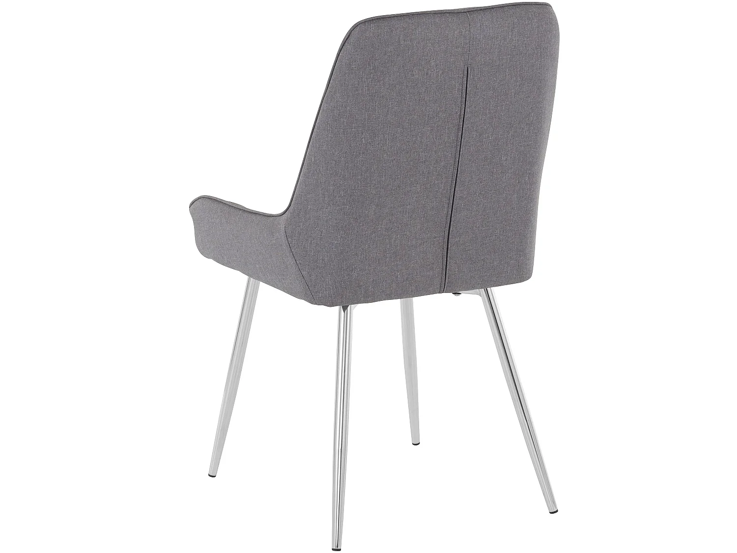 Lot de 2 chaises de salle à manger rembourrées avec accoudoirs en bois gris et chrome