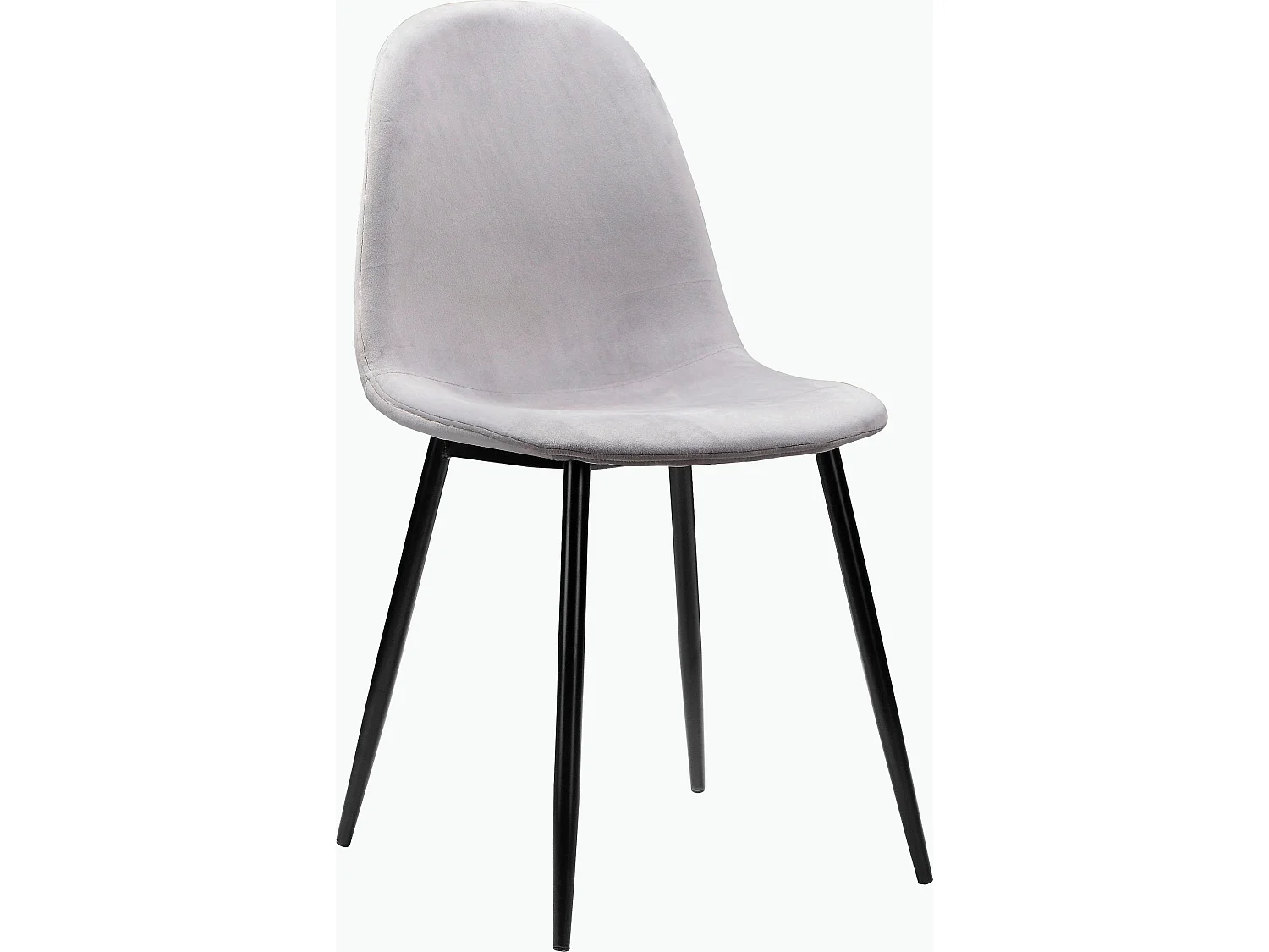 Monza | Chaises 4 Pack en Gris Velours / Pieds Noirs