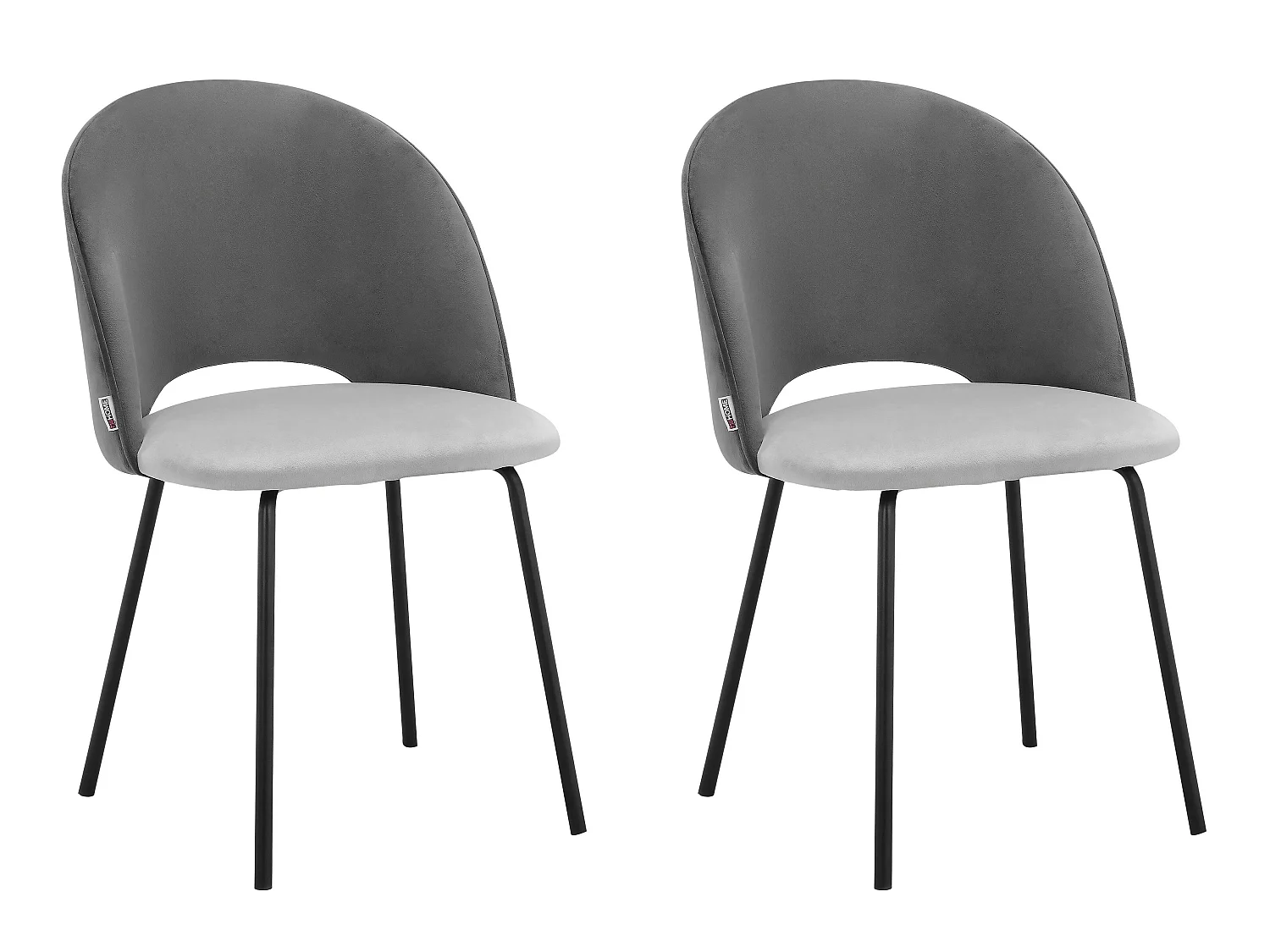 Nagoya|Lot de 2 chaises de salle à manger en velours gris anthracite
