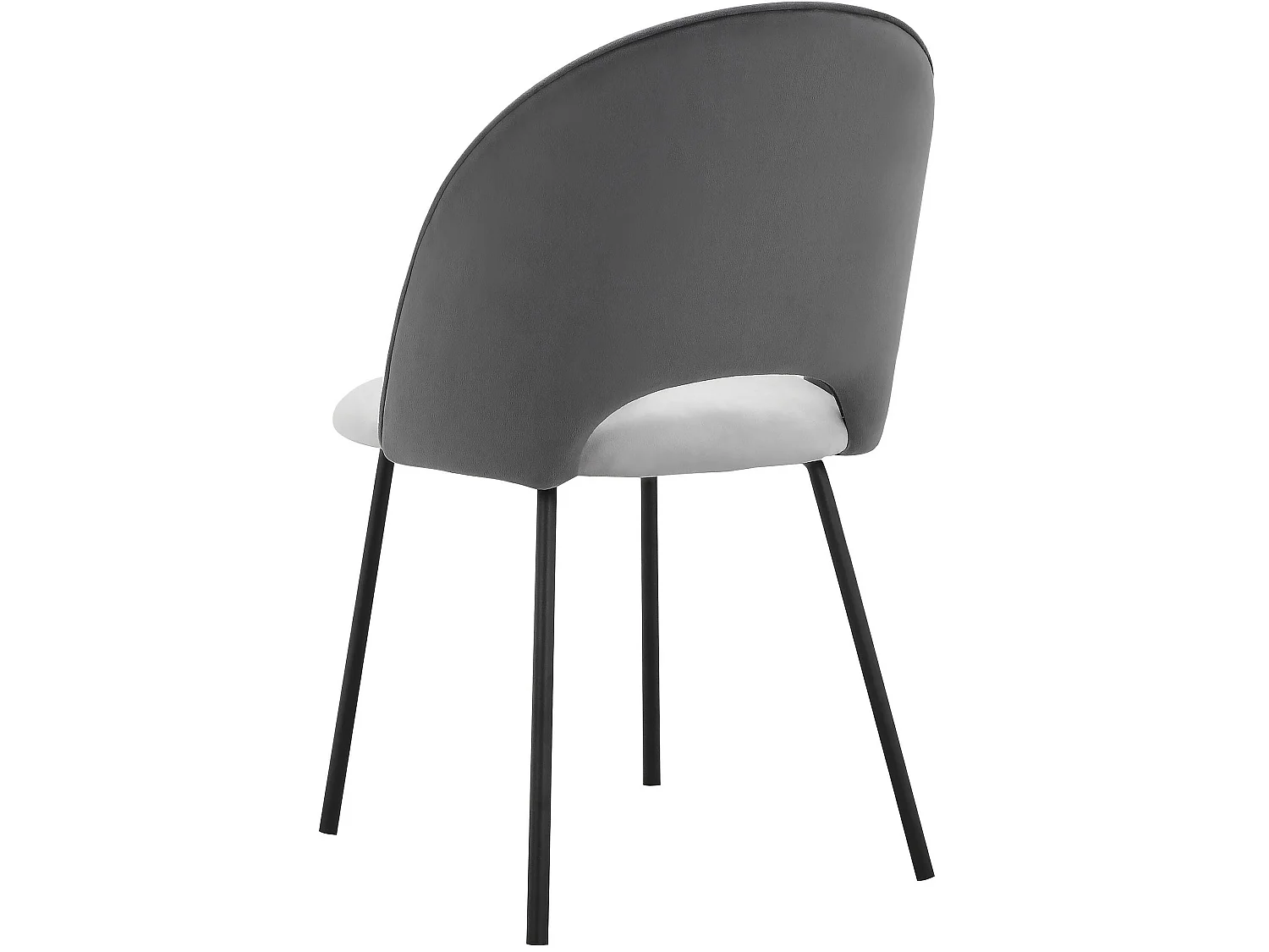 Nagoya|Lot de 2 chaises de salle à manger en velours gris anthracite