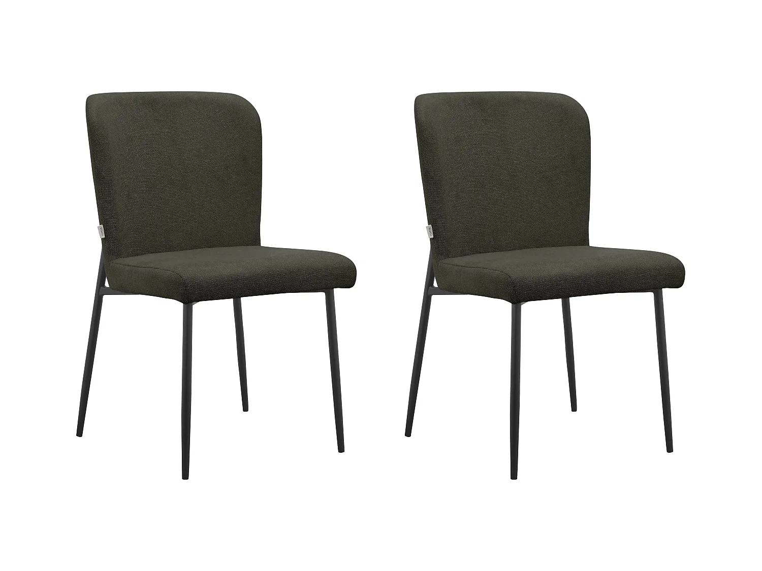 Oita|Lot de 2 chaises de salle à manger en tissu anthracite