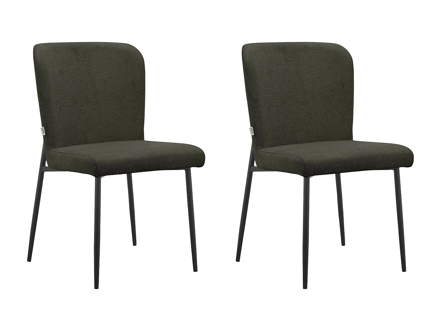Oita|Lot de 2 chaises de salle à manger en tissu anthracite