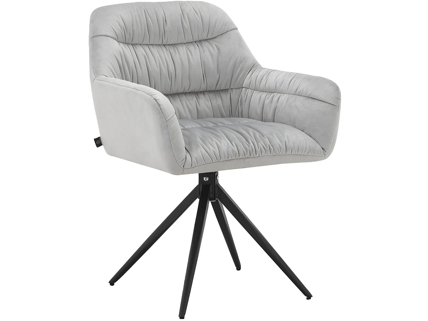 Tokyo|Lot de 2 chaises de salle à manger en velours gris clair