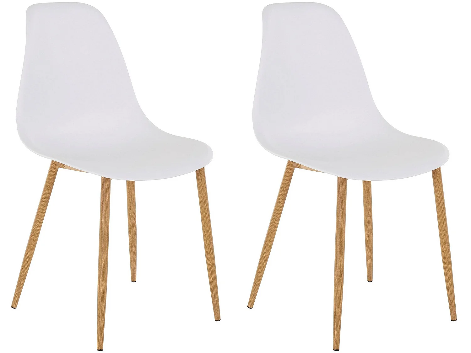 Miller | Chaise 2 Pack en plastique blanc / chêne