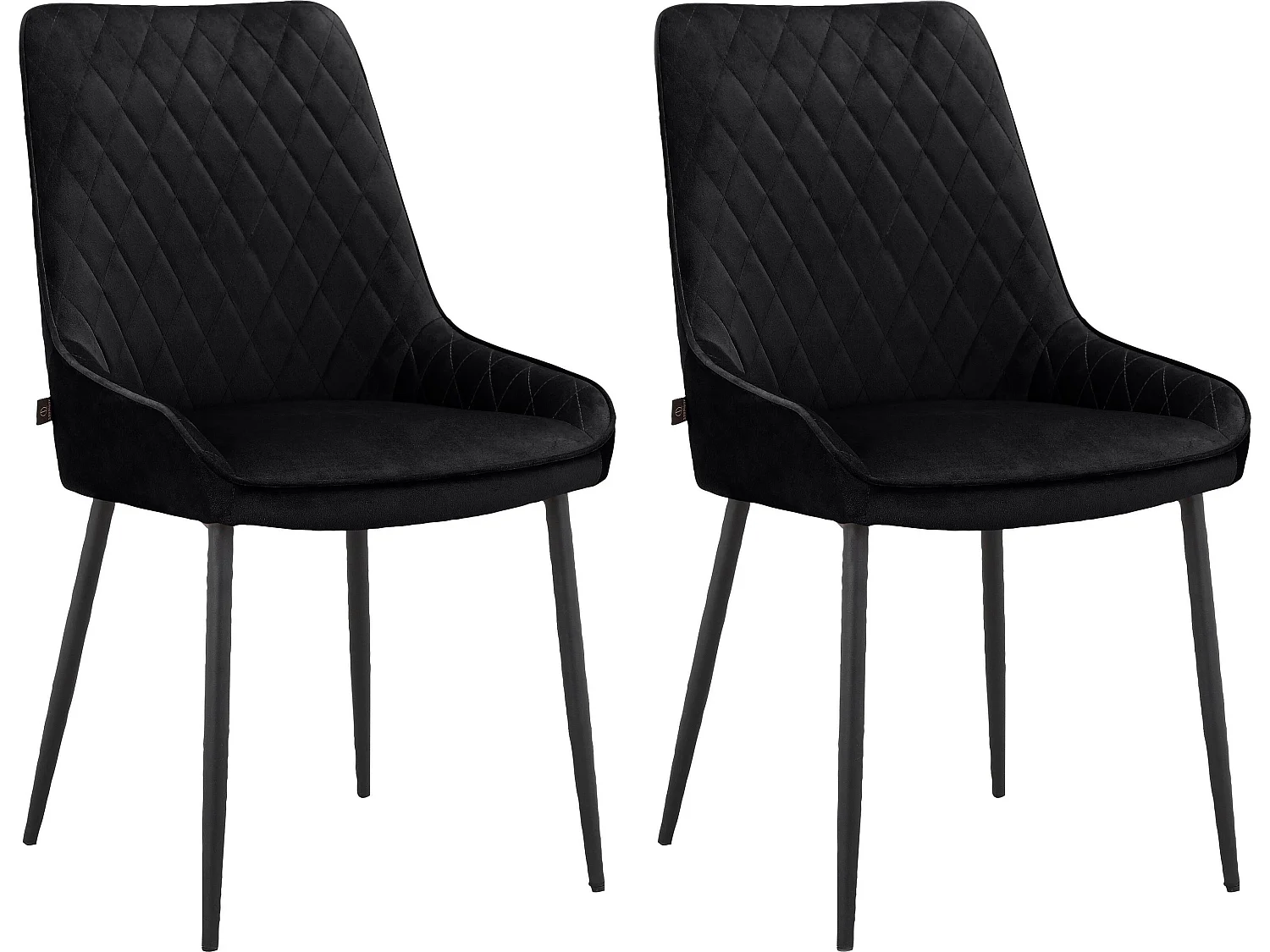 Maya|Chaise de salle à manger 2 PK Noir