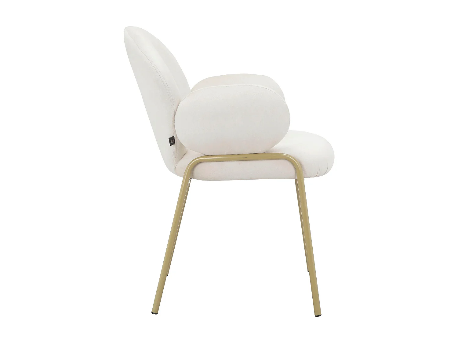 Iwama|Lot de 2 chaises de salle à manger en velours crème