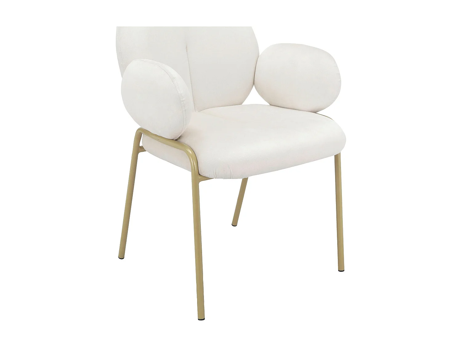 Iwama|Lot de 2 chaises de salle à manger en velours crème