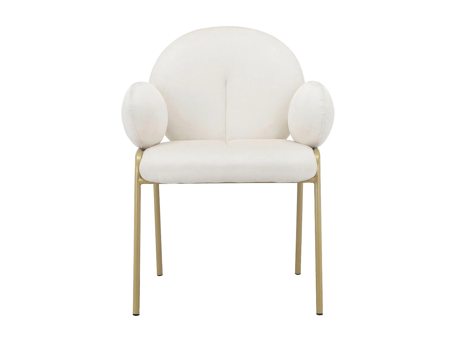 Iwama|Lot de 2 chaises de salle à manger en velours crème