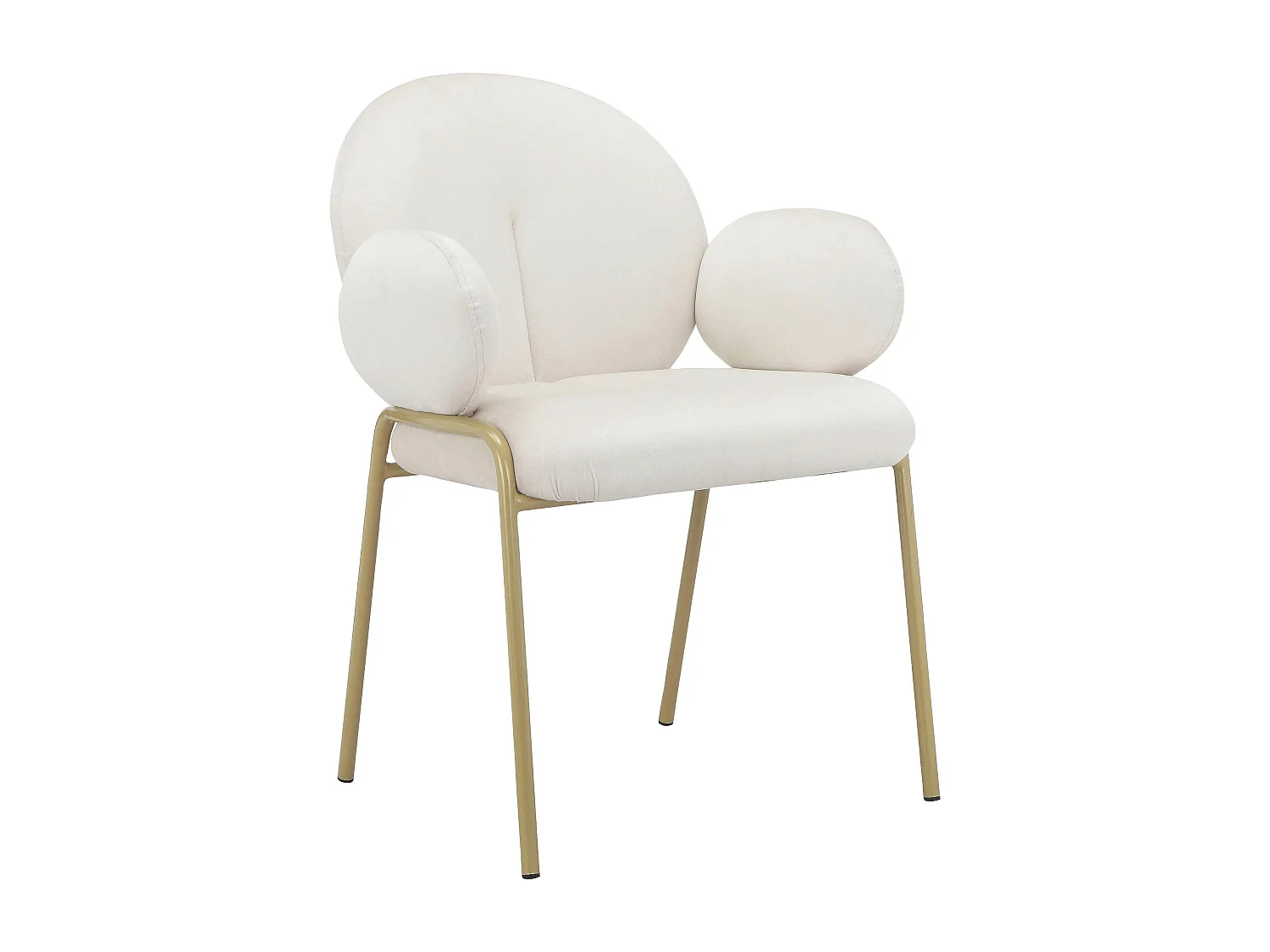 Iwama|Lot de 2 chaises de salle à manger en velours crème