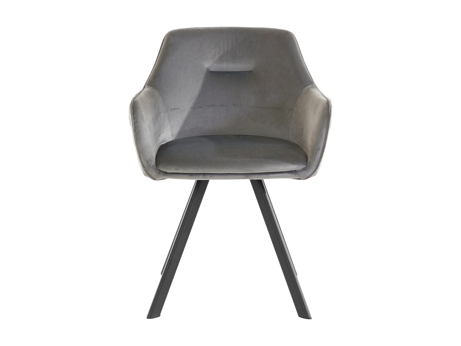 Fauteuil chic gris en tissu et velours pour salle à manger Nina