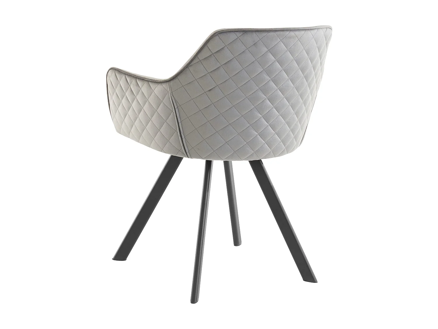 Fauteuil chic gris en tissu et velours pour salle à manger Nina
