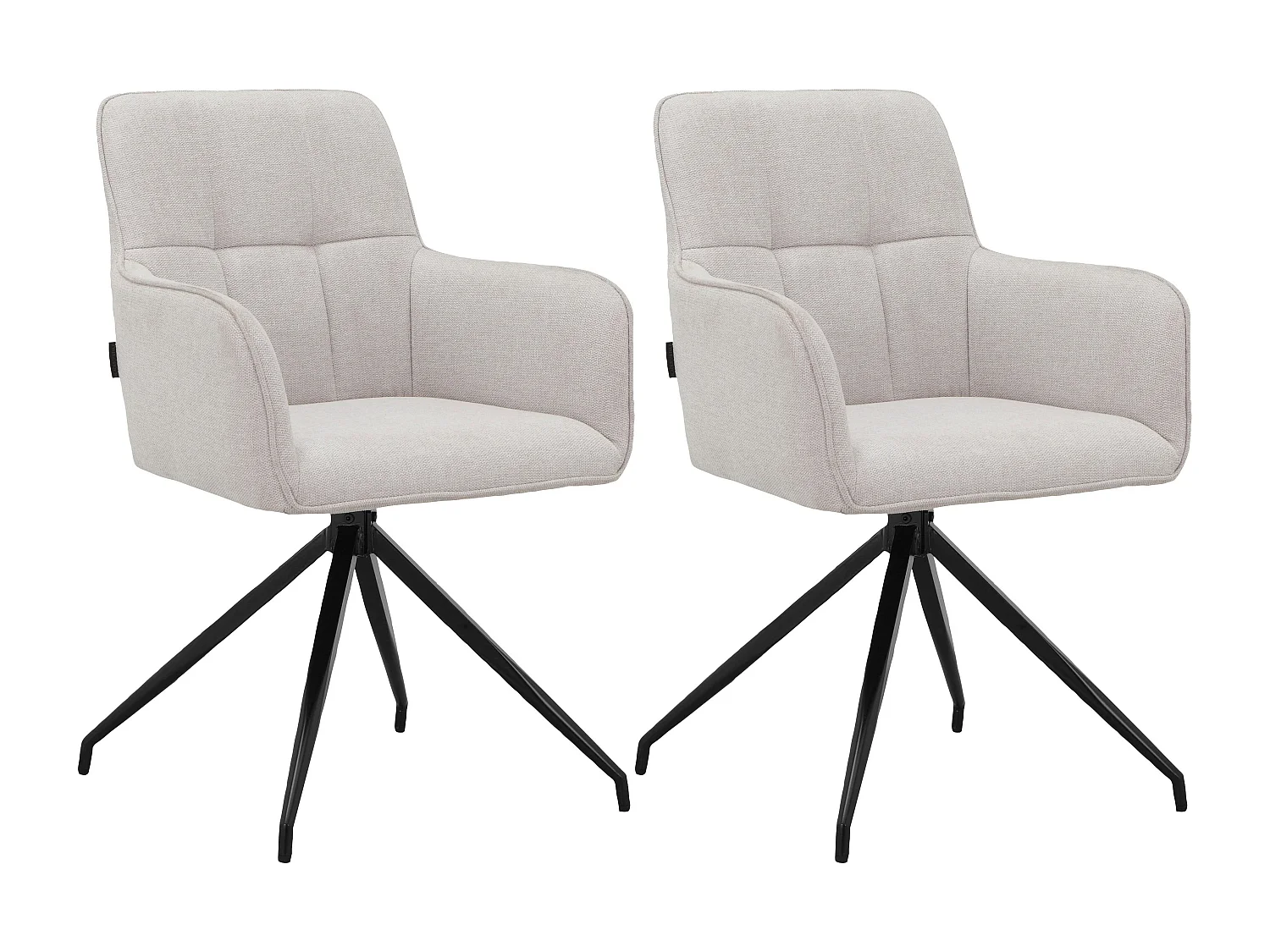 Zaria1 2er-Pack Esszimmerstuhl in Creme aus Kunststoff und Vinyl ohne Armlehnen