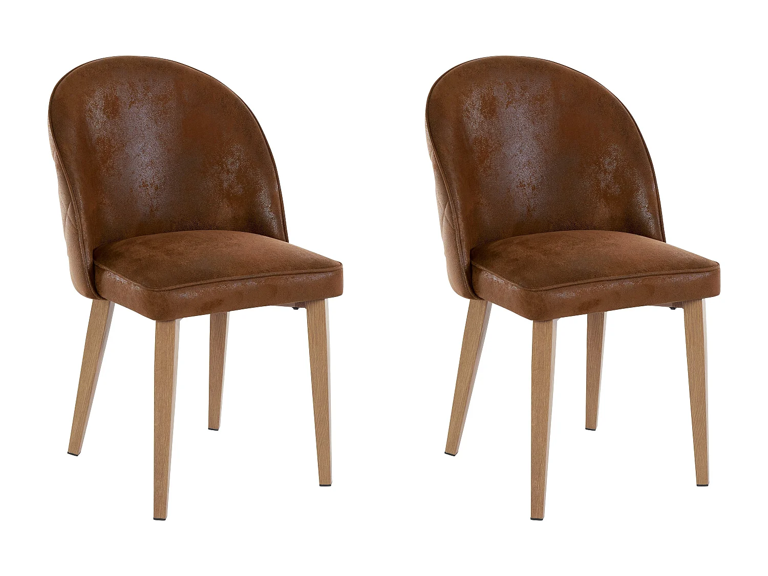 Paola|Chaise de salle à manger 2 Pack en Microfibre Marron