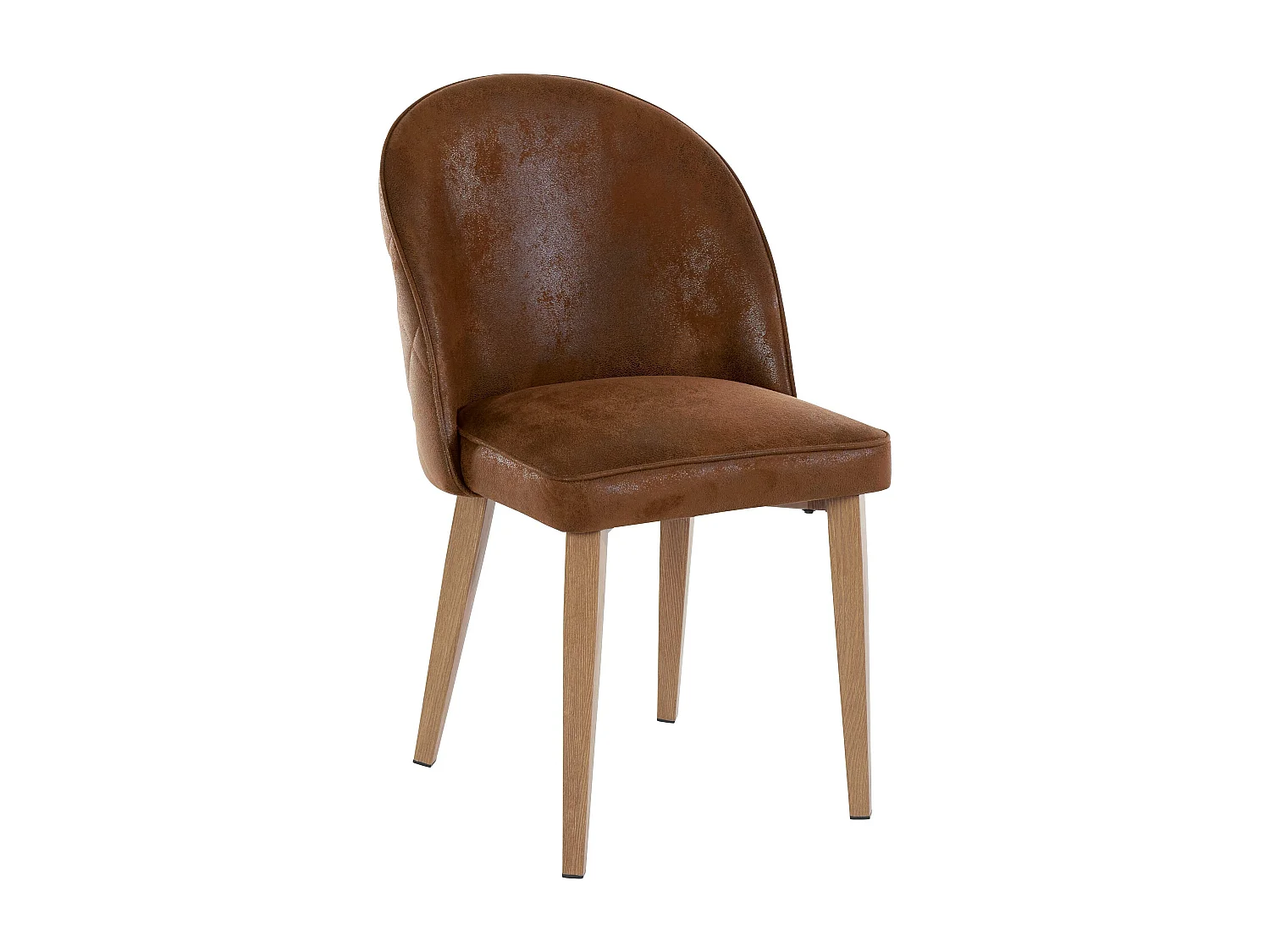 Paola|Chaise de salle à manger 2 Pack en Microfibre Marron