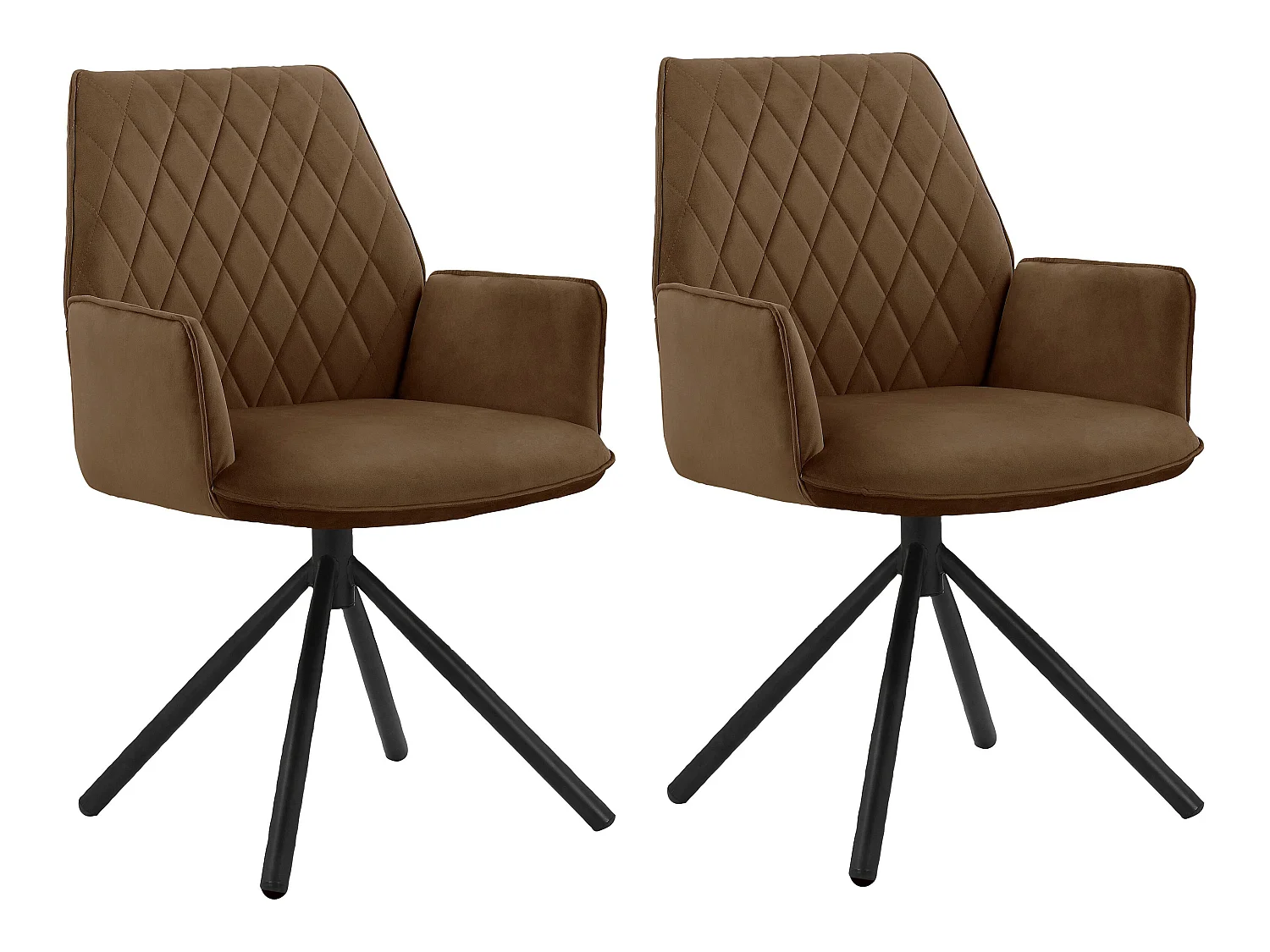 Preston|Chaise de salle à manger 2 Pack en tissu Rust