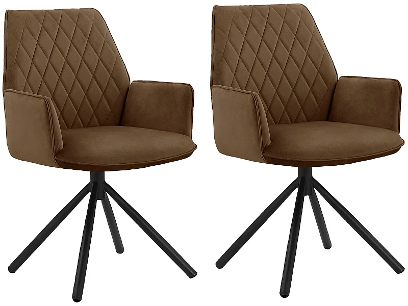 Preston | Cadeira de Jantar 2 Packs em Tecido Ferrugem