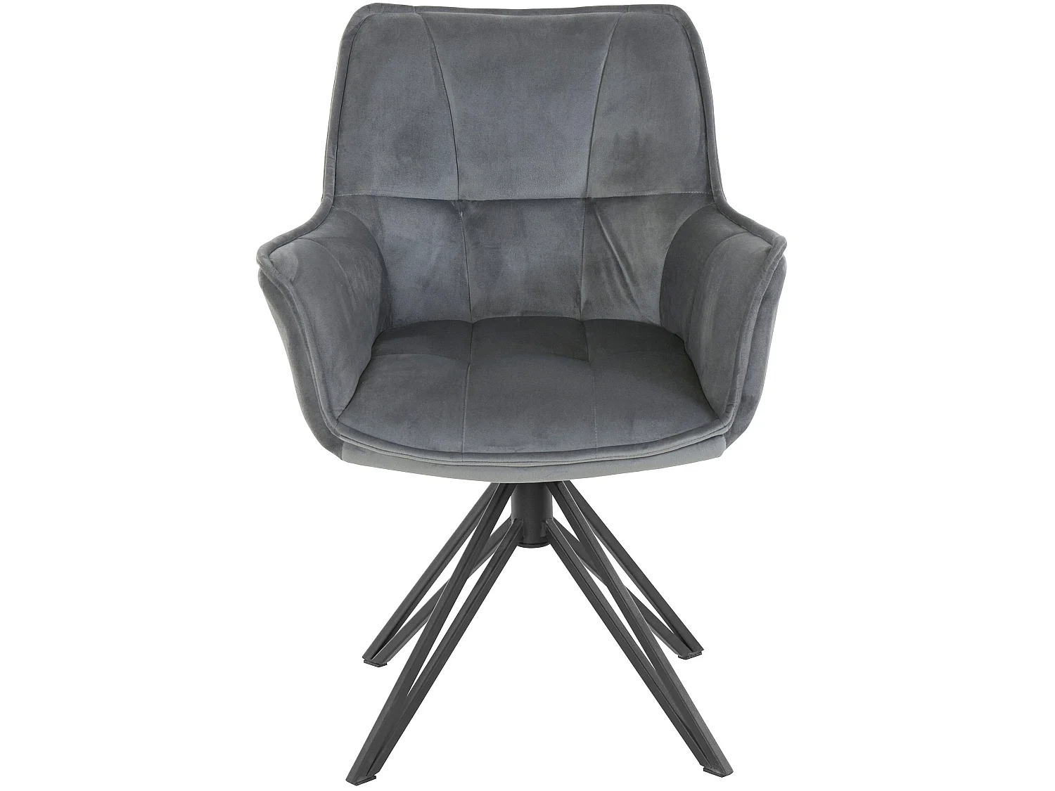 Lot de 2 chaises de salle à manger Ciana Gris en tissu et velours