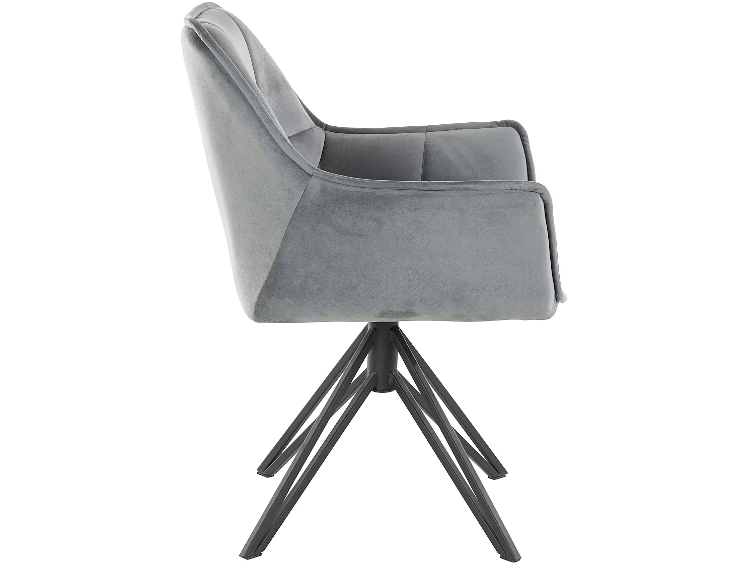 Lot de 2 chaises de salle à manger Ciana Gris en tissu et velours
