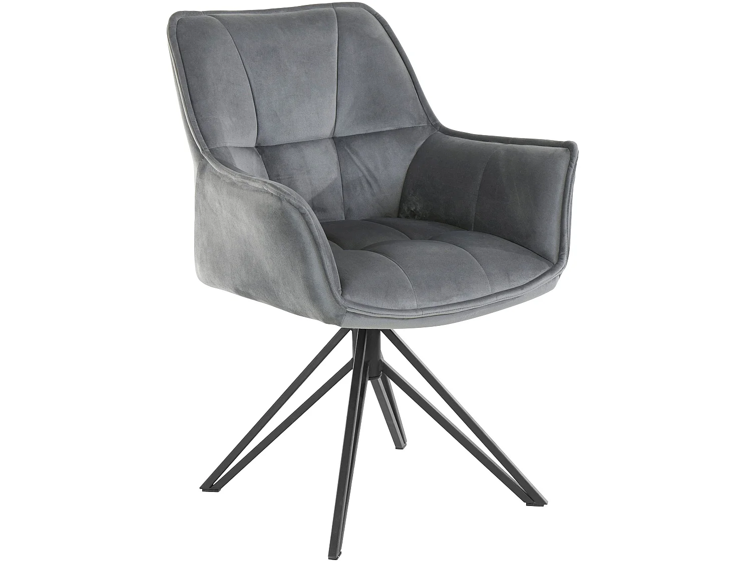 Lot de 2 chaises de salle à manger Ciana Gris en tissu et velours