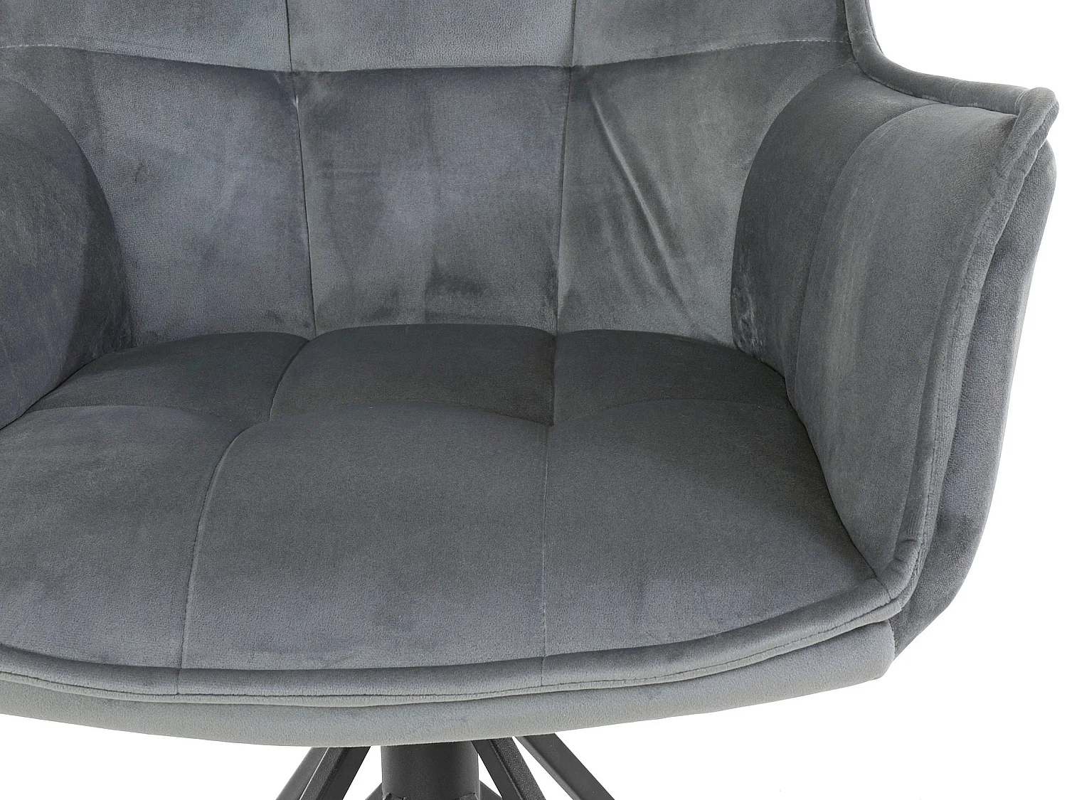 Lot de 2 chaises de salle à manger Ciana Gris en tissu et velours