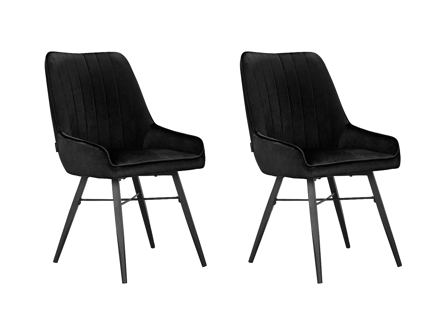 Akita|Chaise de salle à manger 2 PK Noir