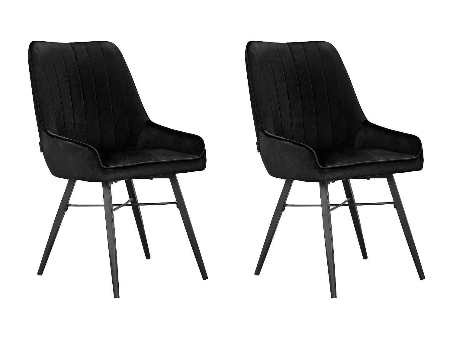 Akita|Chaise de salle à manger 2 PK Noir