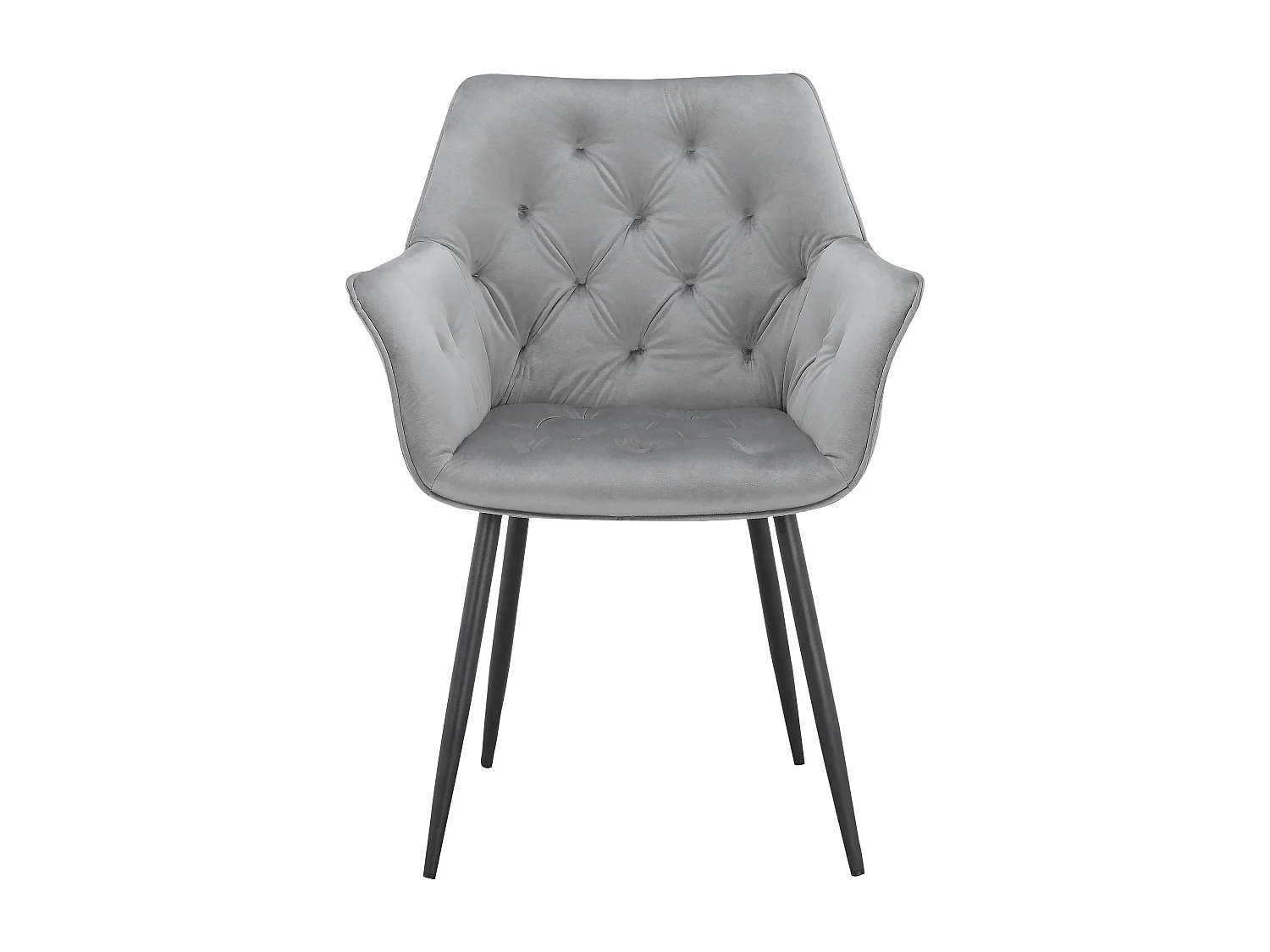 Suzuka | Lot de 2 chaises de salle à manger en velours gris clair