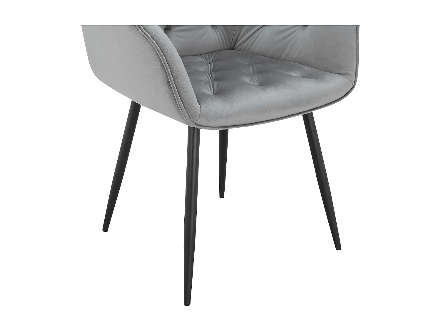 Suzuka | Lot de 2 chaises de salle à manger en velours gris clair