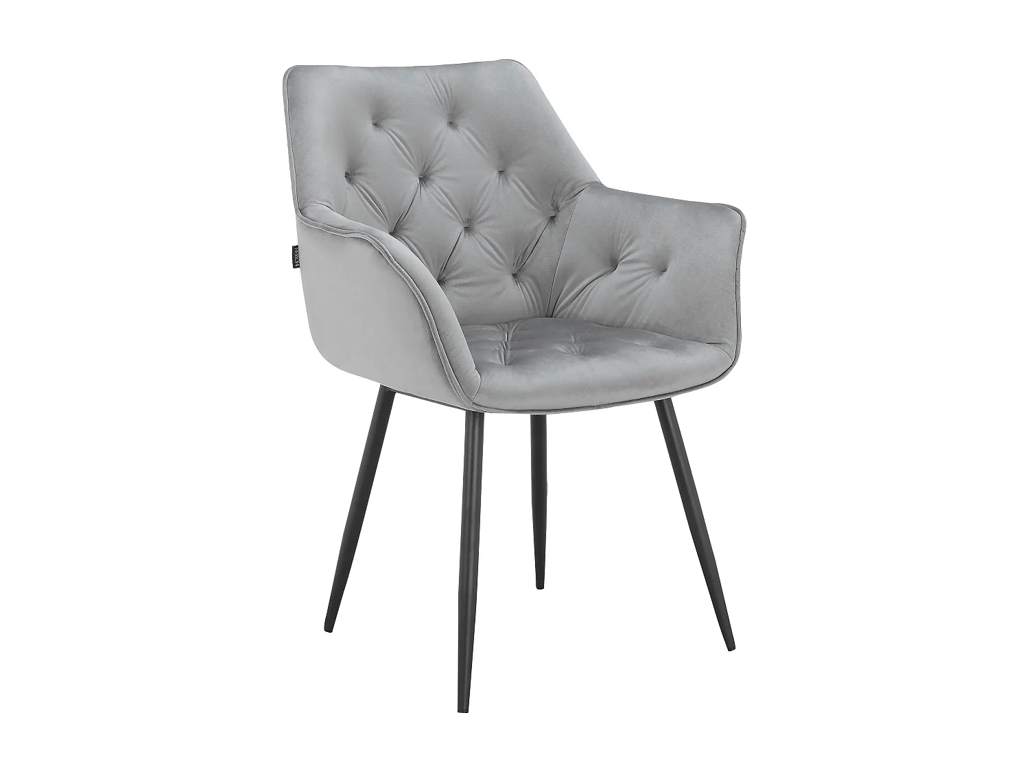 Suzuka | Lot de 2 chaises de salle à manger en velours gris clair