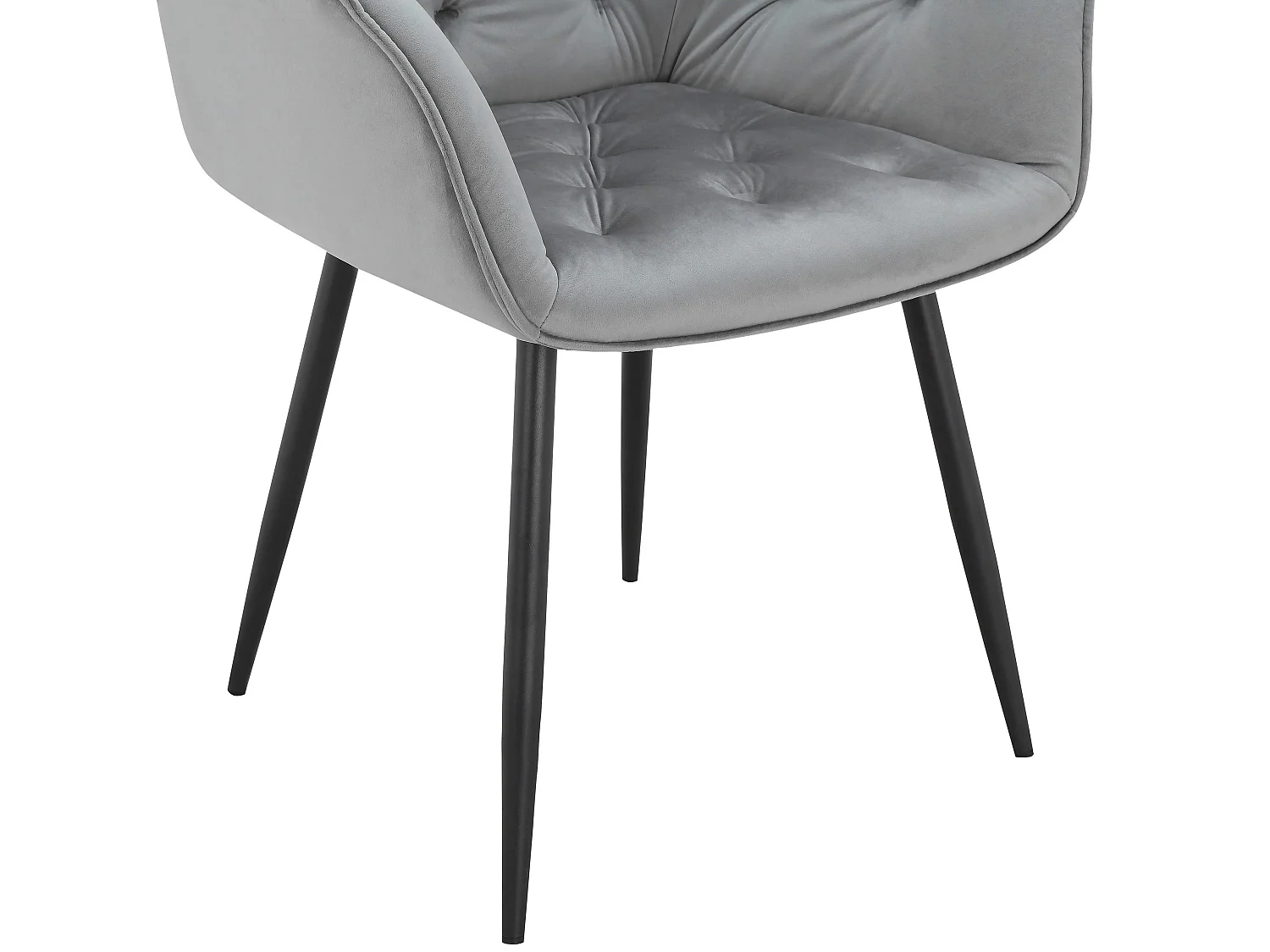 Suzuka | Lot de 2 chaises de salle à manger en velours gris clair