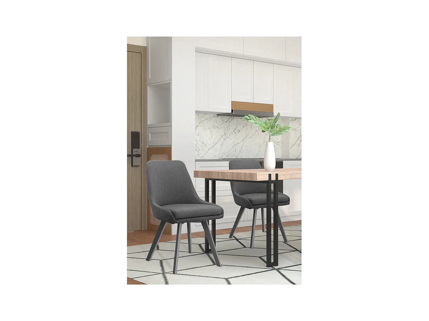 Conjunto de 2 cadeiras de jantar Lucia cinzento taupe