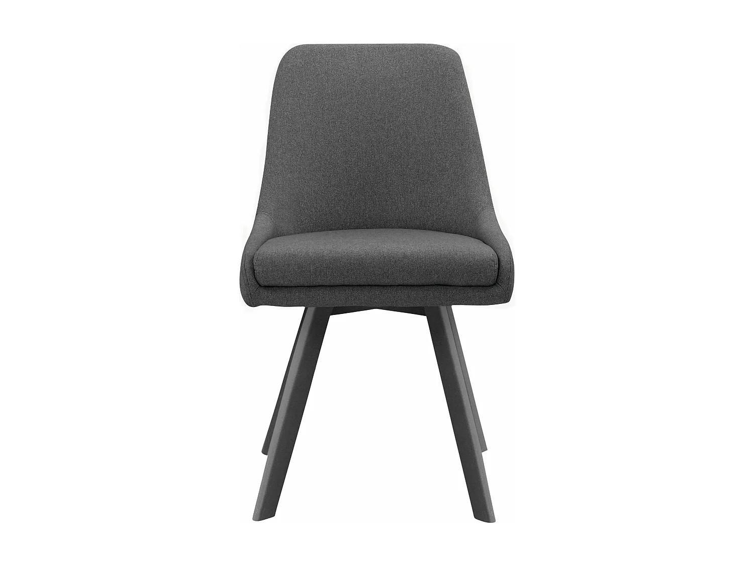 Rudi2|Lot de 2 chaises de salle à manger en tissu aspect laine anthracite