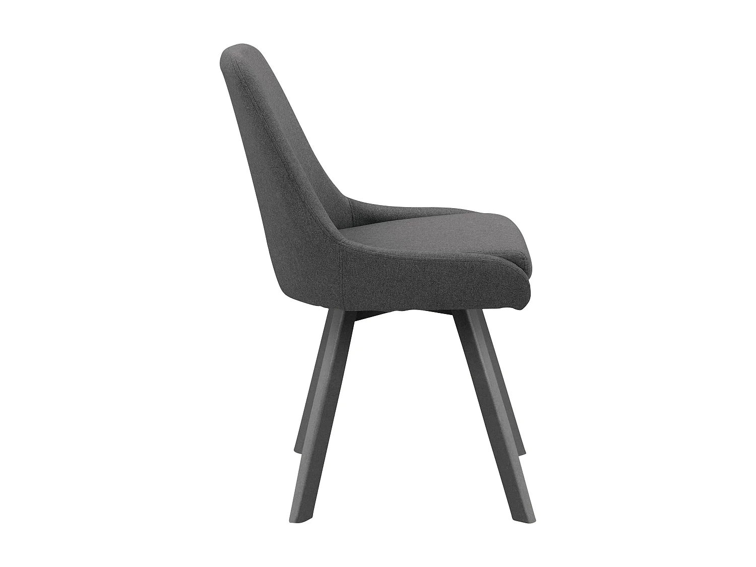 Rudi2|Lot de 2 chaises de salle à manger en tissu aspect laine anthracite