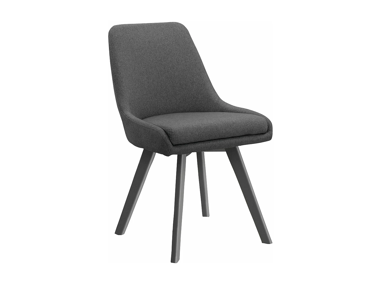 Rudi2|Lot de 2 chaises de salle à manger en tissu aspect laine anthracite