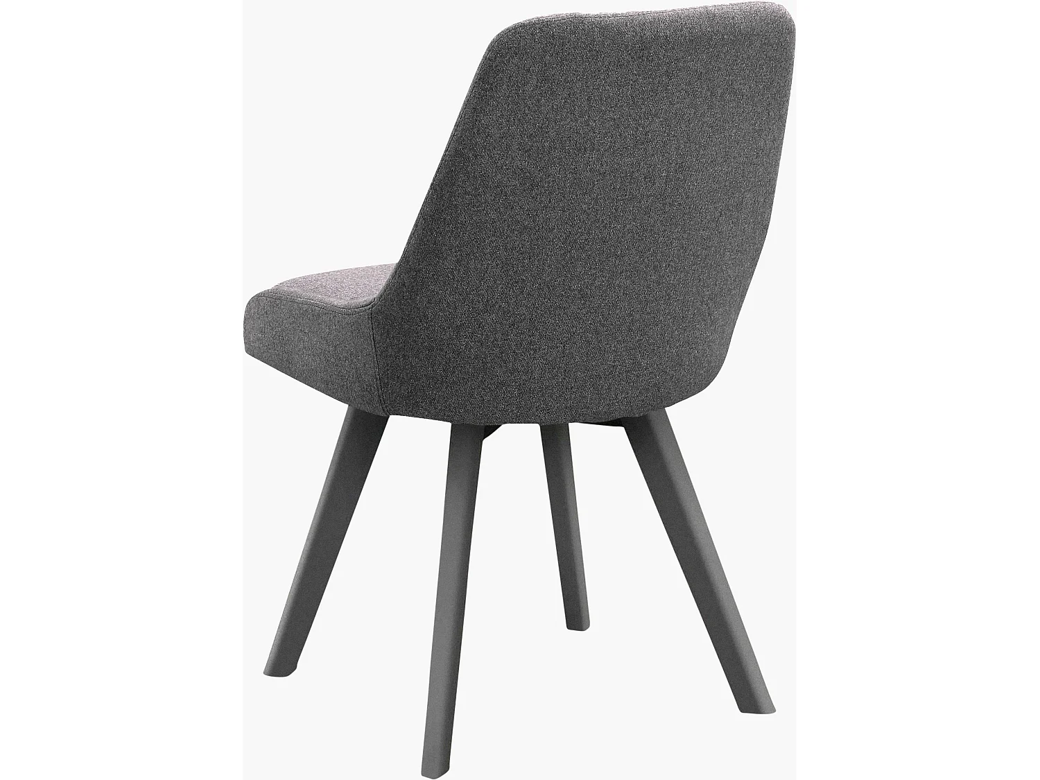 Rudi2|Lot de 2 chaises de salle à manger en tissu aspect laine anthracite