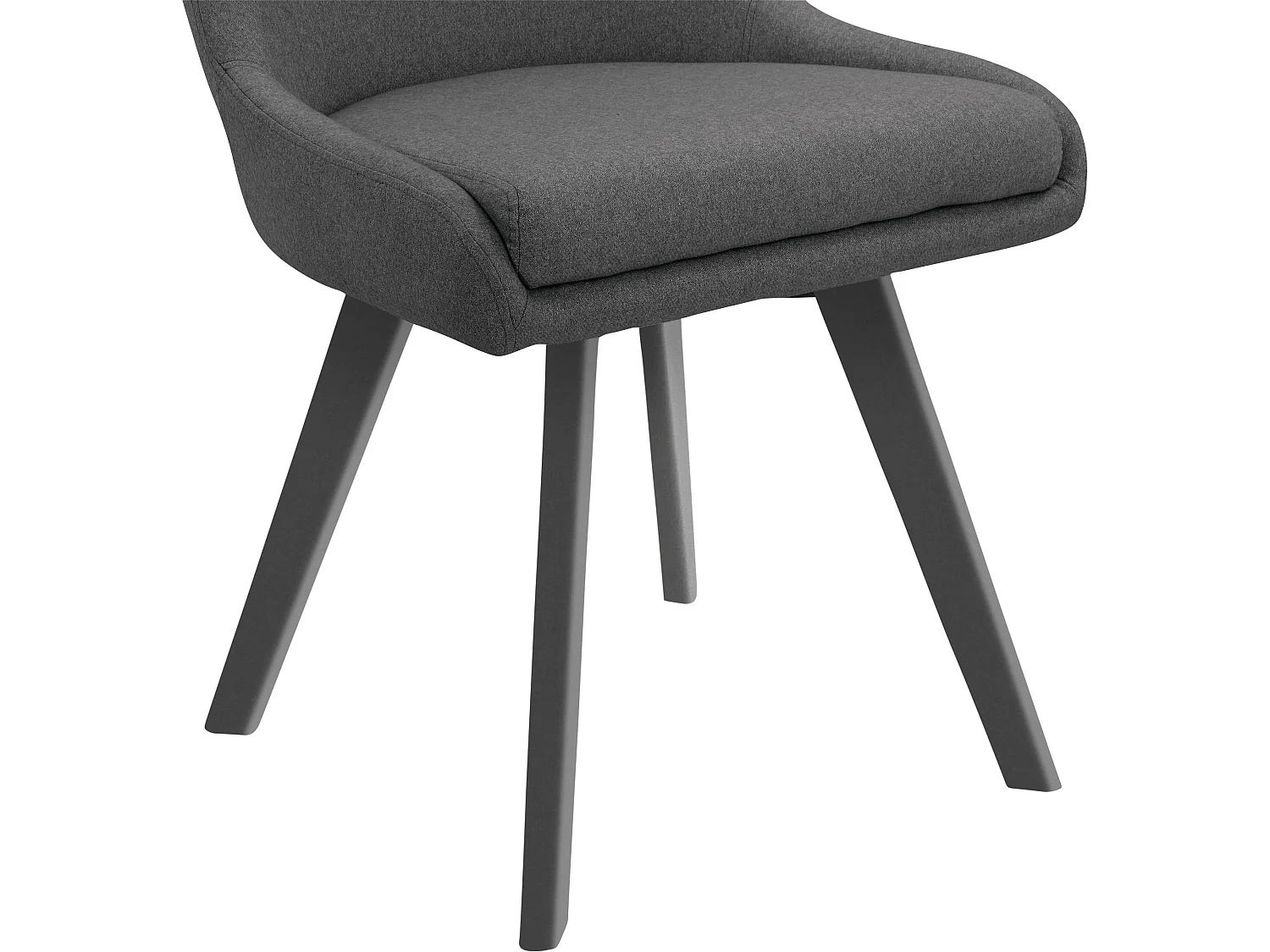 Rudi2|Lot de 2 chaises de salle à manger en tissu aspect laine anthracite