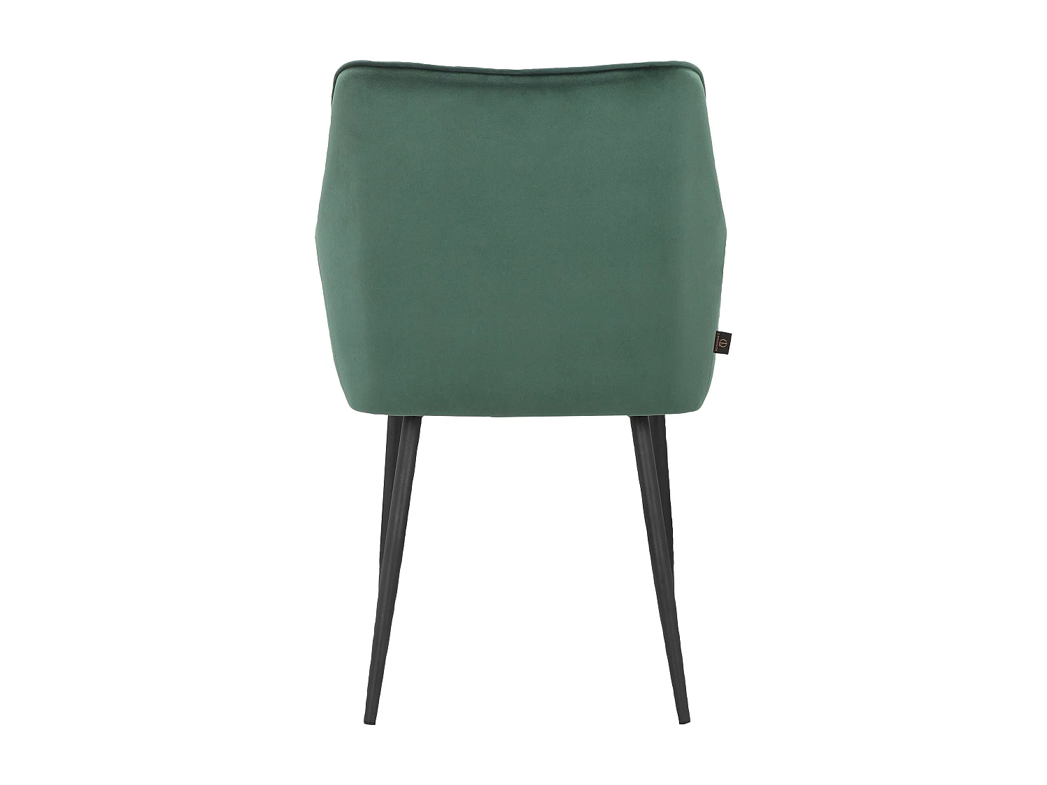 Lot de 2 chaises vert foncé Elvira sans accoudoirs en tissu et velours