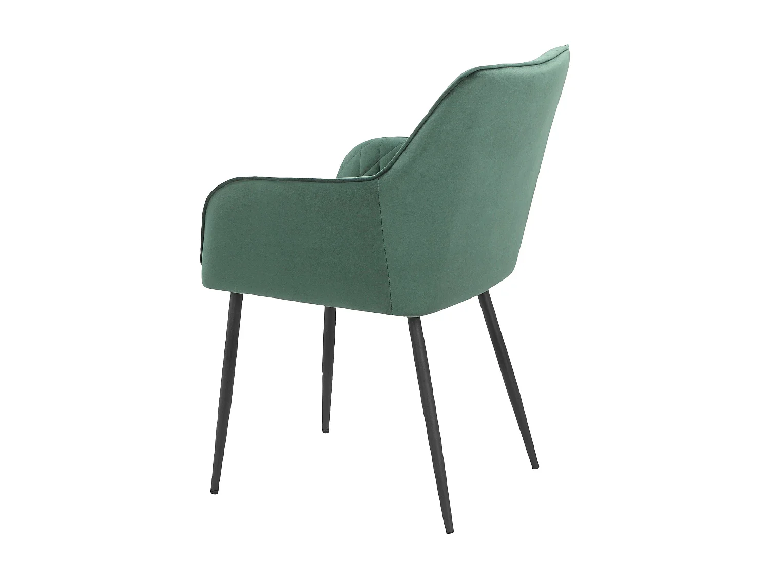 Lot de 2 chaises vert foncé Elvira sans accoudoirs en tissu et velours