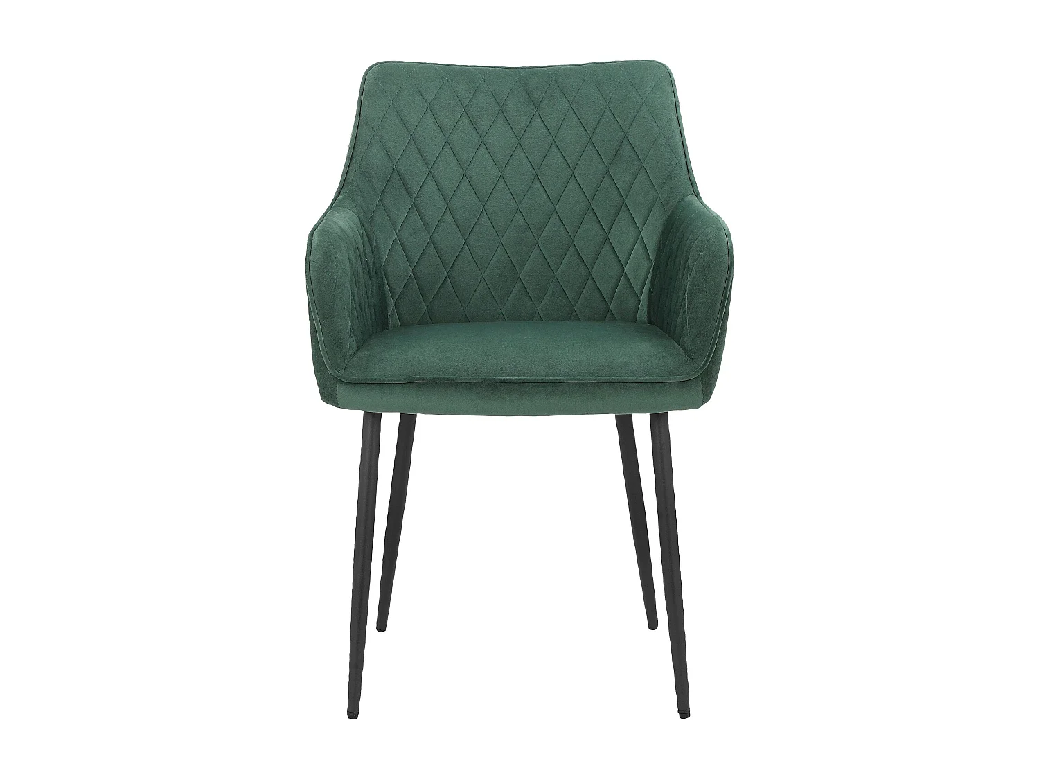 Lot de 2 chaises vert foncé Elvira sans accoudoirs en tissu et velours