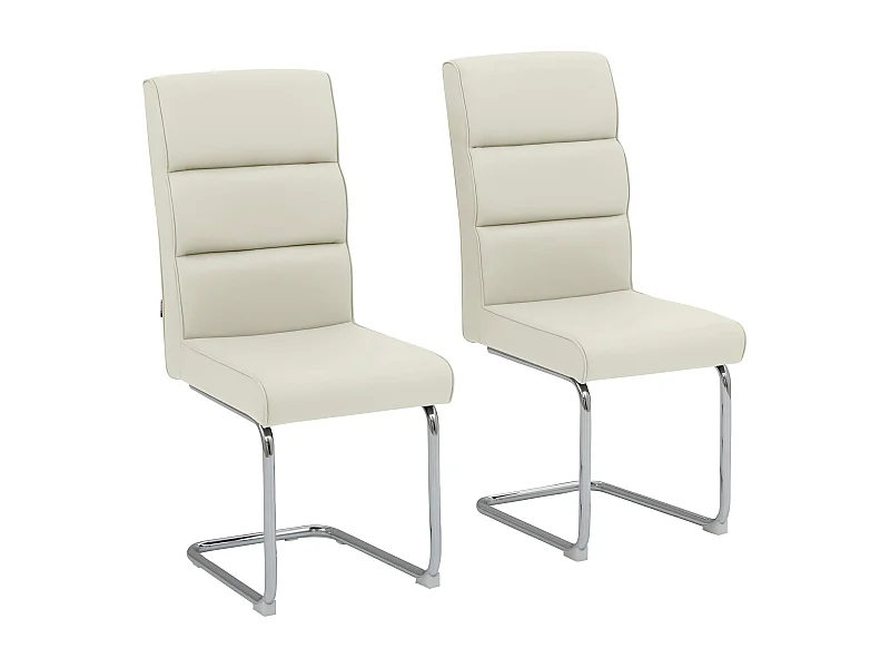 Carola|Chaise de salle à manger 2 PK Blanc