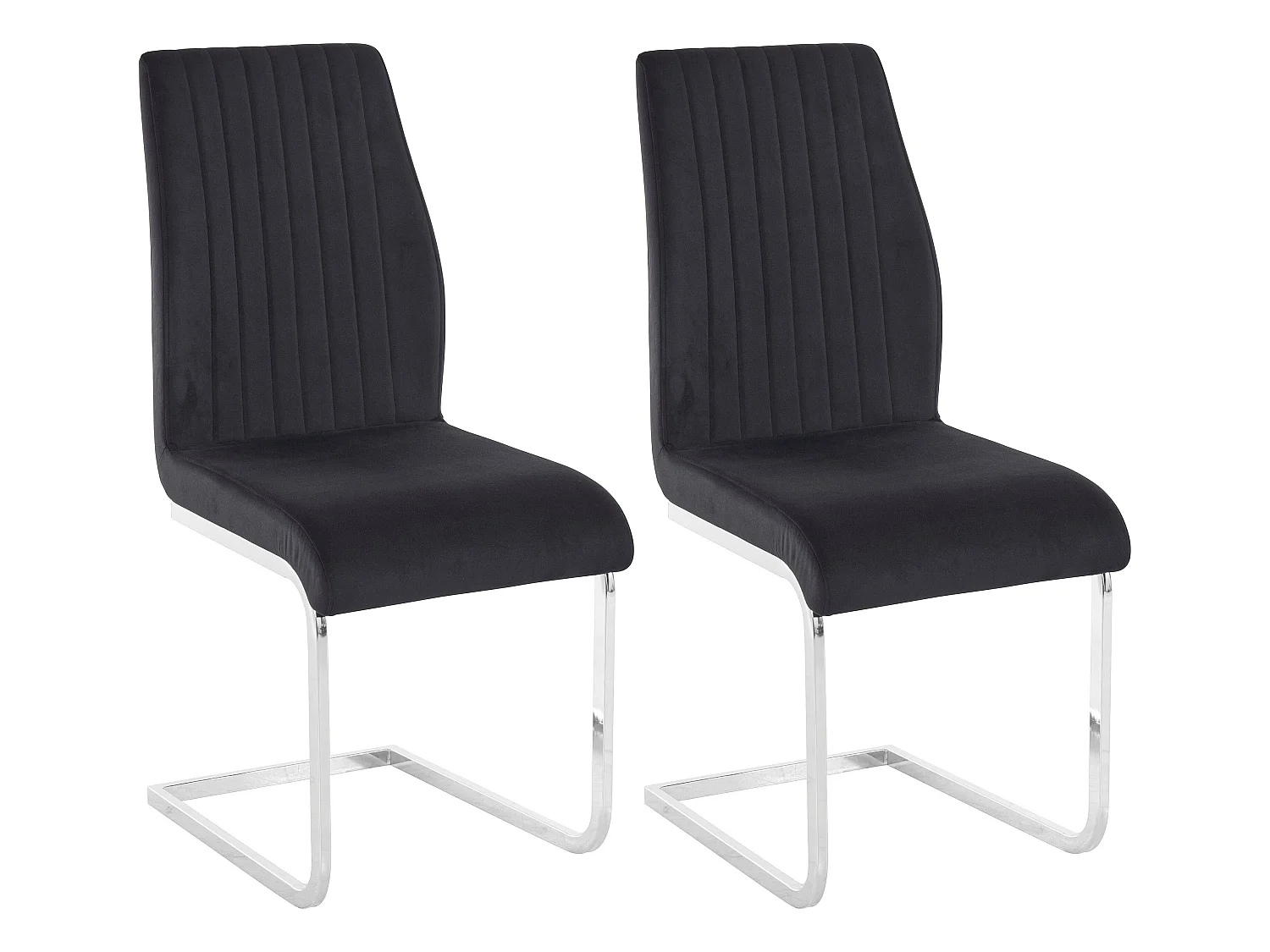 Greta|Chaise de salle à manger 2 Pack Noir