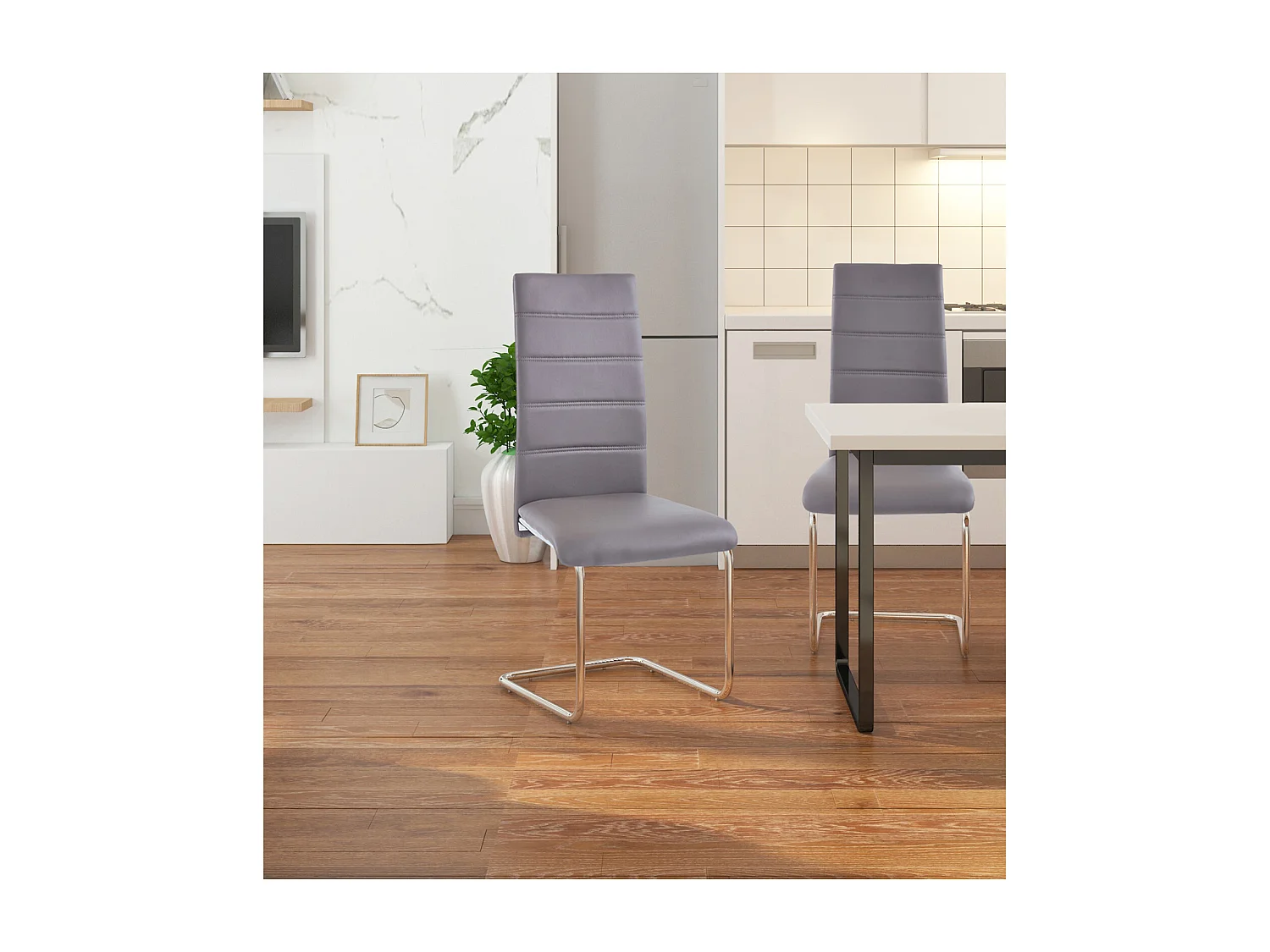 Adora | Chaise 2 Pack en Cappucino / Chrome