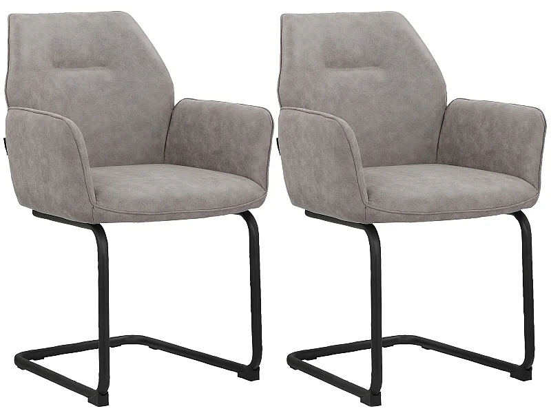 Capri|Chaise de salle à manger 2 Pack Gris