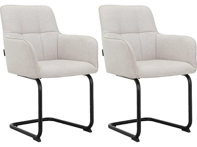 Zaria3 | Fauteuil 2 Pack en tissu Belfast crème
