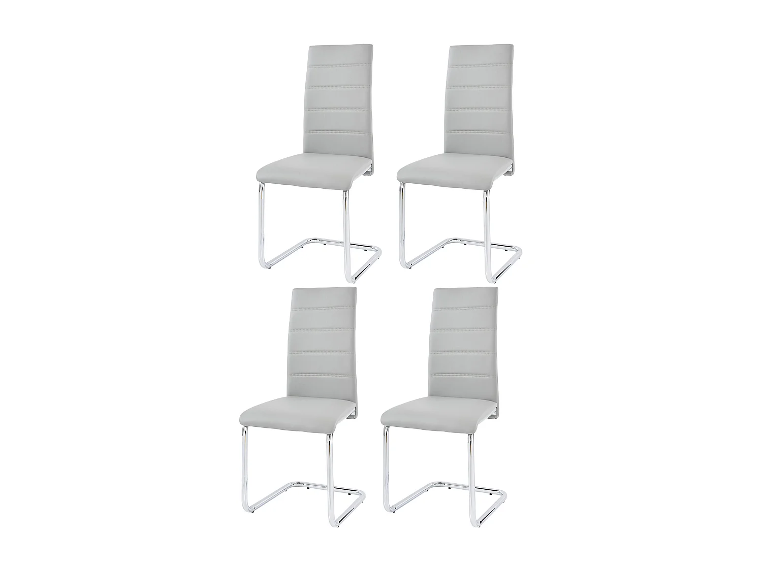 Adora Stoel 4pk Lichtgrijs Chroom