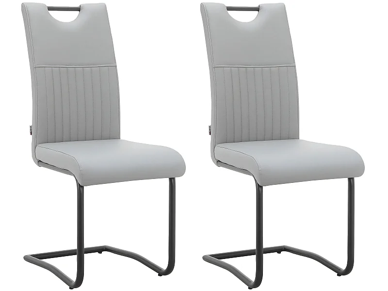 Conjunto de 2 cadeiras de jantar antracite