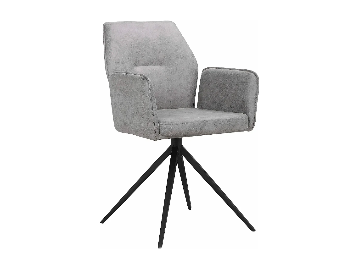 Capo|Lot de 2 chaises de salle à manger en tissu gris