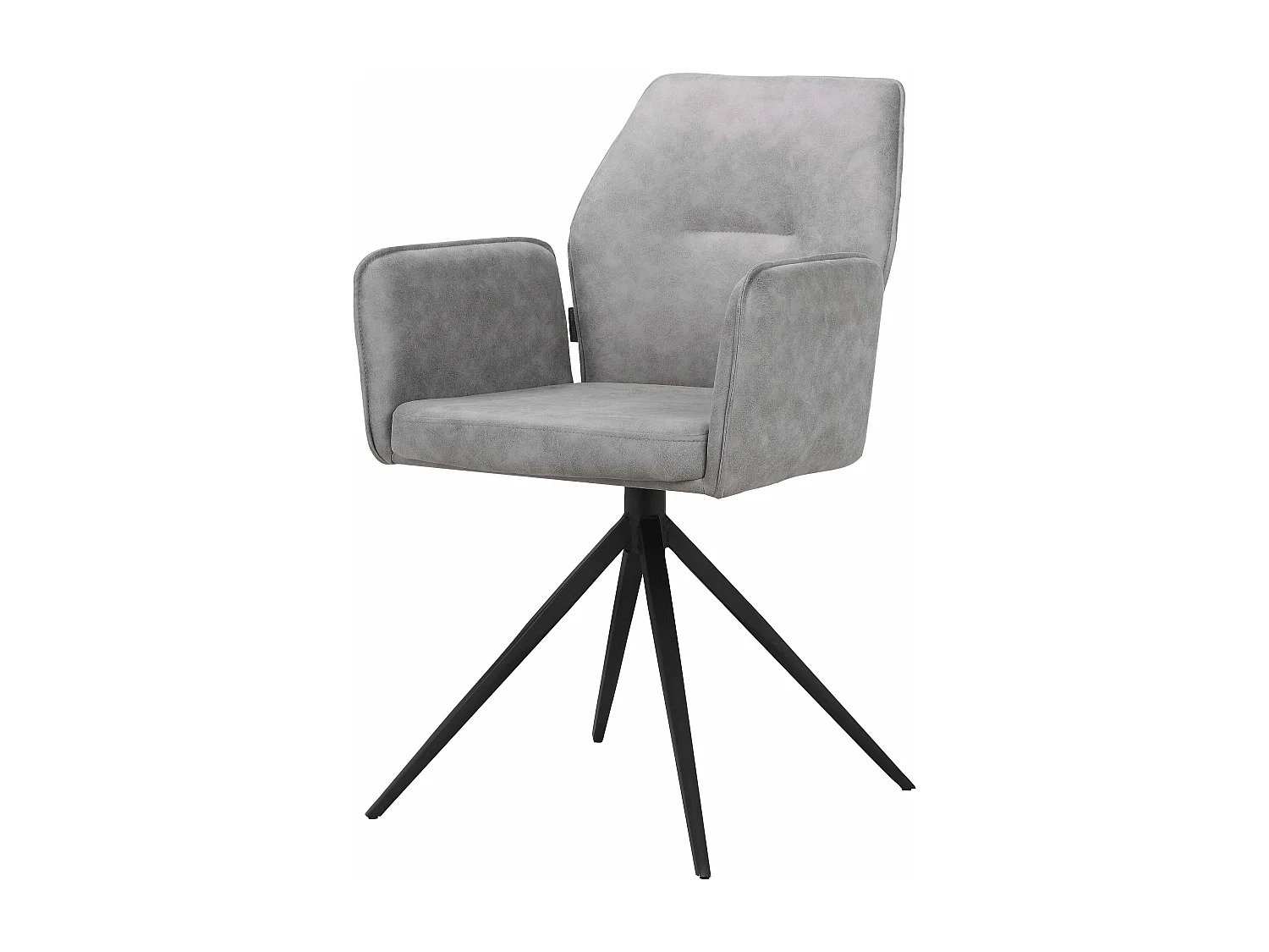Capo|Lot de 2 chaises de salle à manger en tissu gris