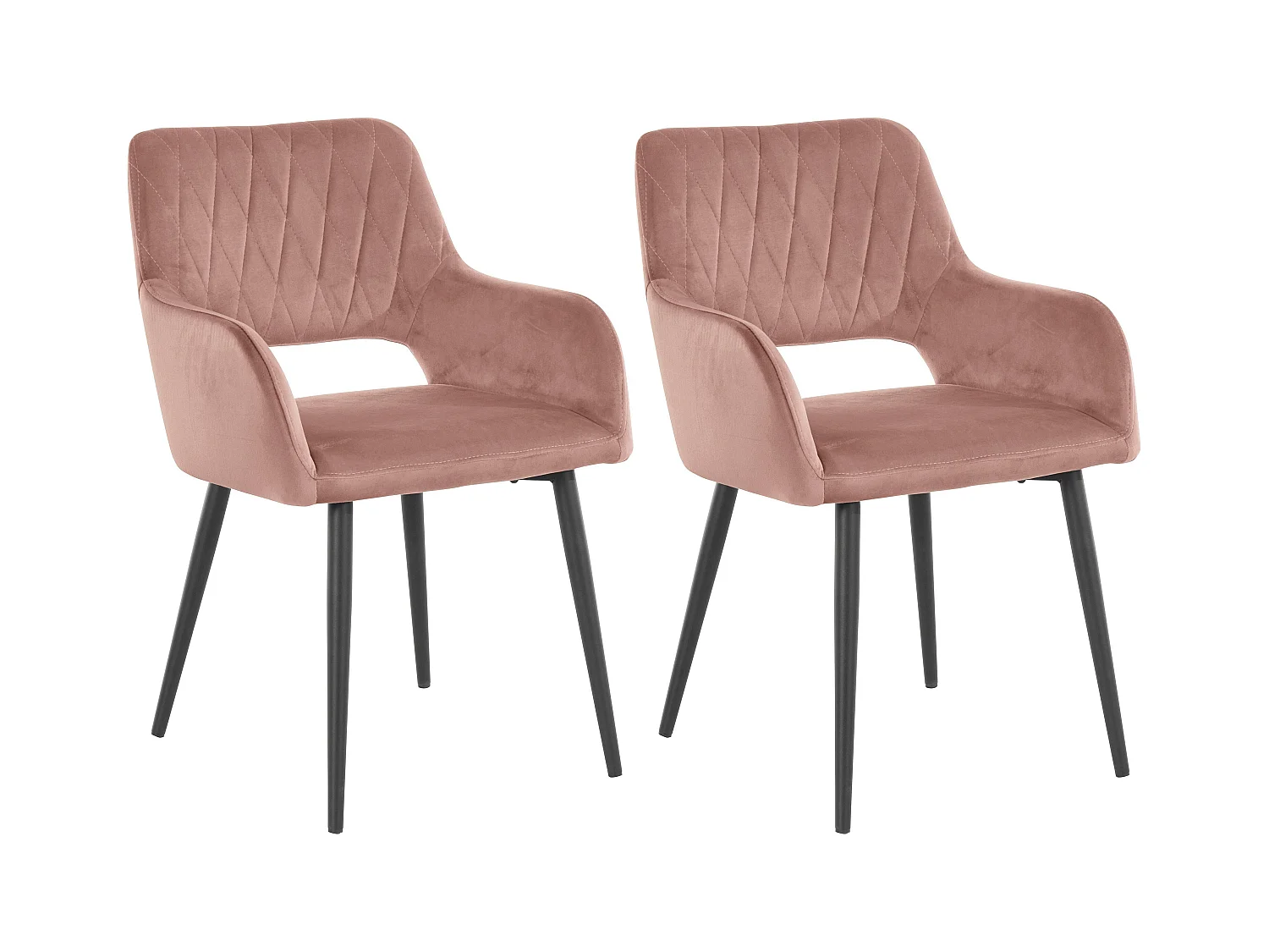 Franca|Chaise de salle à manger 2 PK Rose
